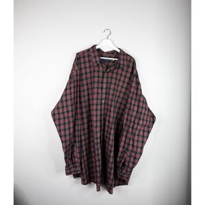 Ralph Lauren Plaid Button Down Mens 4XLT Red Green Long Sleeve Tall pony